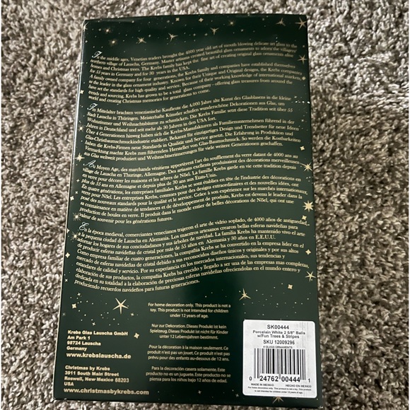 Krebs Elegant Glass Christmas Ornaments 2 Boxes of 4 Ornaments Each - Picture 4 of 4